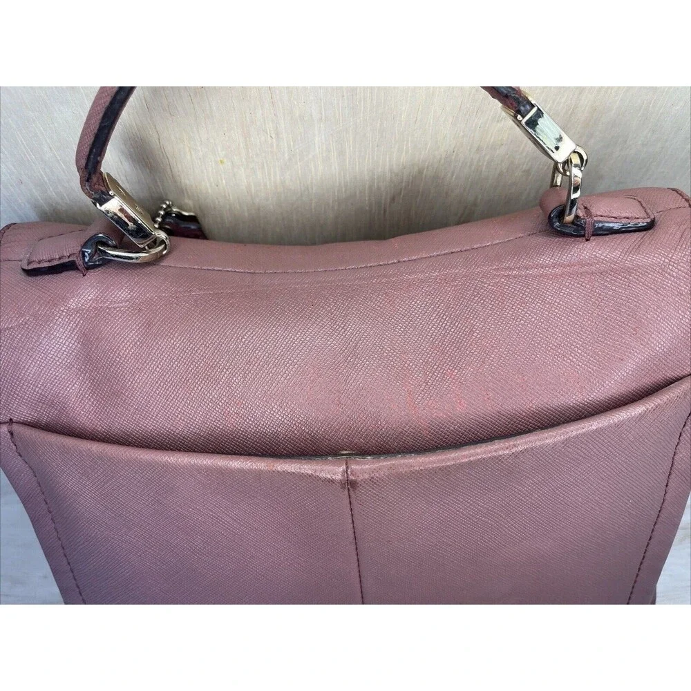 Vintage COACH MADISON LEATHER SATCHEL BAG PURSE PINK MAUVE 27350
